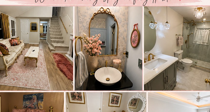 Collage of cleaned and staged interior spaces